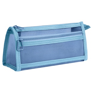 透明网纱笔袋学生考试专用文具袋儿童铅笔袋双层立体大容量文具盒