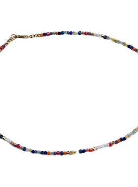 天然珍珠糖果色彩虹色项链