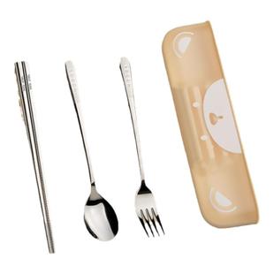 筷子勺子套装一人用不锈钢成人儿童专用便当收纳饭盒便携餐具