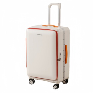 时尚撞色侧开盖可扩容行李箱2026新款20寸登机箱铝框拉杆箱密码箱