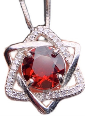 六芒星新款正品纯银18k白金吊坠