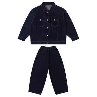 男童韩版牛仔套装春秋款2026新款潮中大童男孩春季外套两件套痞帅