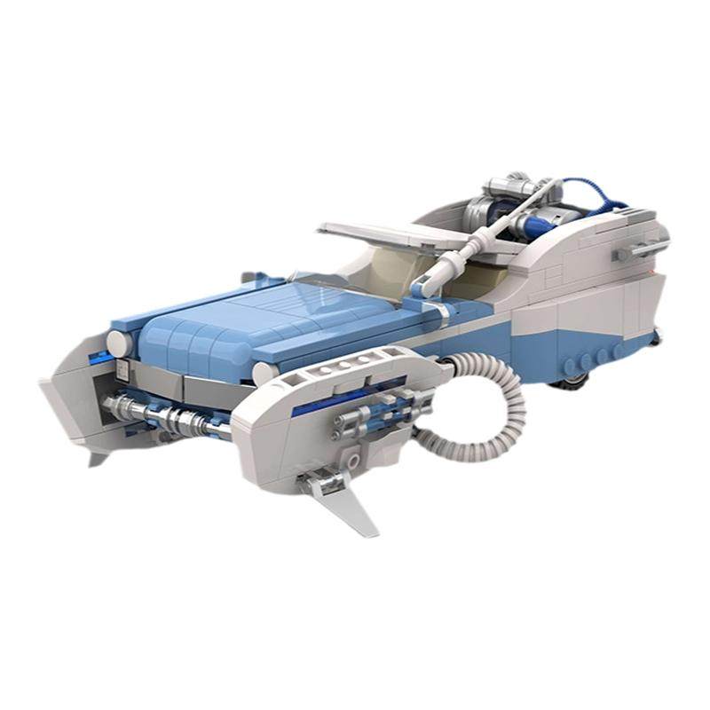 品铂PB8803银翼疾风国产积木高砖MOC八格车回到未来拼装模型玩具