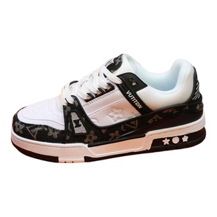 轻奢46大码潮流黑白板鞋男情侣百搭厚底增高休闲鞋男女同款运动鞋