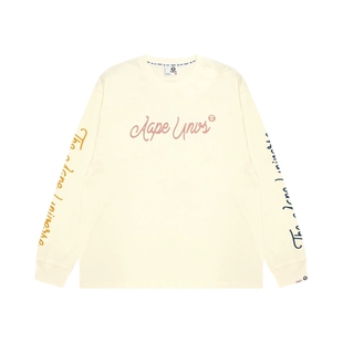 Aape旗舰店男装秋冬猿人字母印花休闲潮流长袖T恤1742XXP