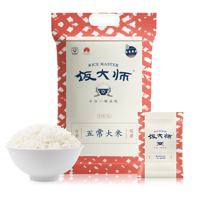 飯大師五常大米鎖鮮米5kg獨(dú)立小包米10斤黑龍江稻香東北大米