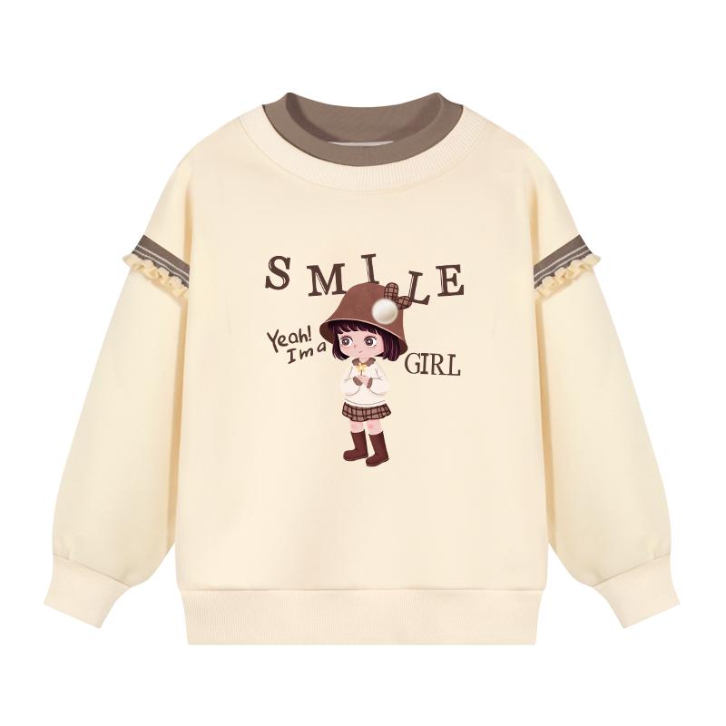 女童加绒卫衣秋冬款2025新款儿童保暖上衣冬季加厚中大童衣服冬装