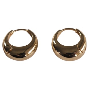 《波尔卡舞曲》极简时髦亮面金属耳扣冷淡风几何耳圈耳饰耳夹耳环