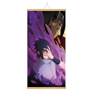 火影忍者二次元海报挂画宇智波佐助鼬带土挂布背景布卧室动漫壁画