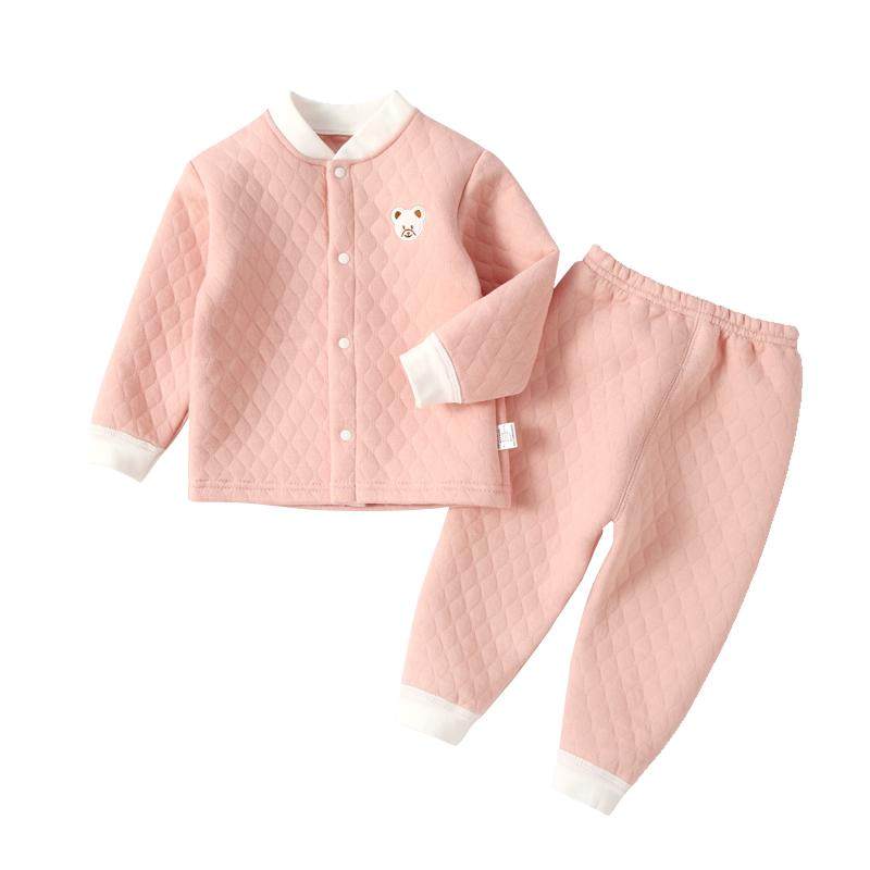 宝宝保暖内衣婴儿衣服新生儿夹棉秋衣秋裤外穿加厚儿童秋冬季套装