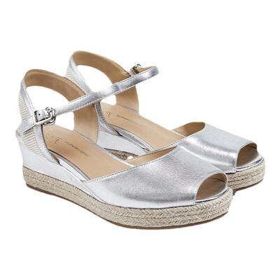 配裙麻绳坡跟厚底罗马鱼嘴凉鞋