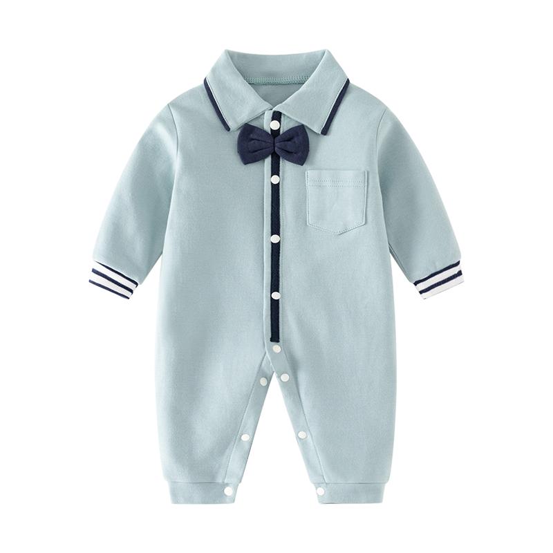 婴幼儿宝宝外出服春秋新生儿纯棉可爱超萌连体衣服婴儿满月服春装