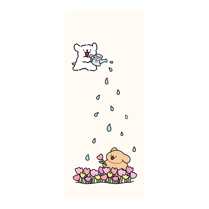 卡通电梯门贴纸线条小狗装饰贴画