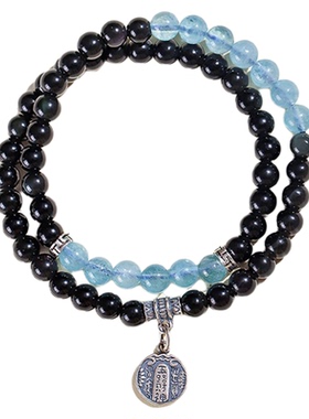 【杭州灵隐官方】海蓝宝曜石手串