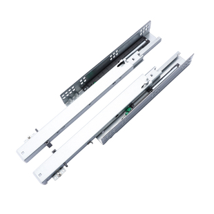 抽屉滑道轨道承重型滑轨缓冲把手底装隐藏托底橱柜导轨三节带阻尼