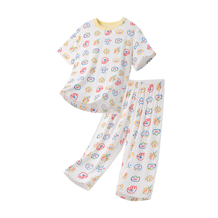 强烈推荐~莫代尔儿童睡衣薄款男女童家居服宝宝空调服洋气夏卡通