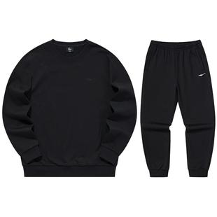 鸿星尔克运动套装男冬季新款男士加绒运动服圆领卫衣卫裤男装衣服