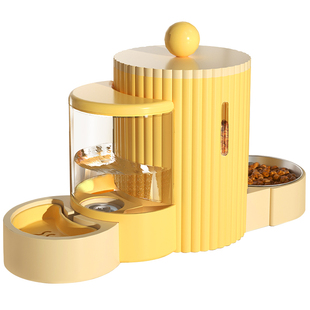 猫碗狗碗自动喂食器饮水水食盆双碗猫咪粮宠物饭碗喝水一体机喂水