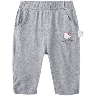 Hello Kitty童装女童夏季薄款七分裤棉质收口七分打底裤