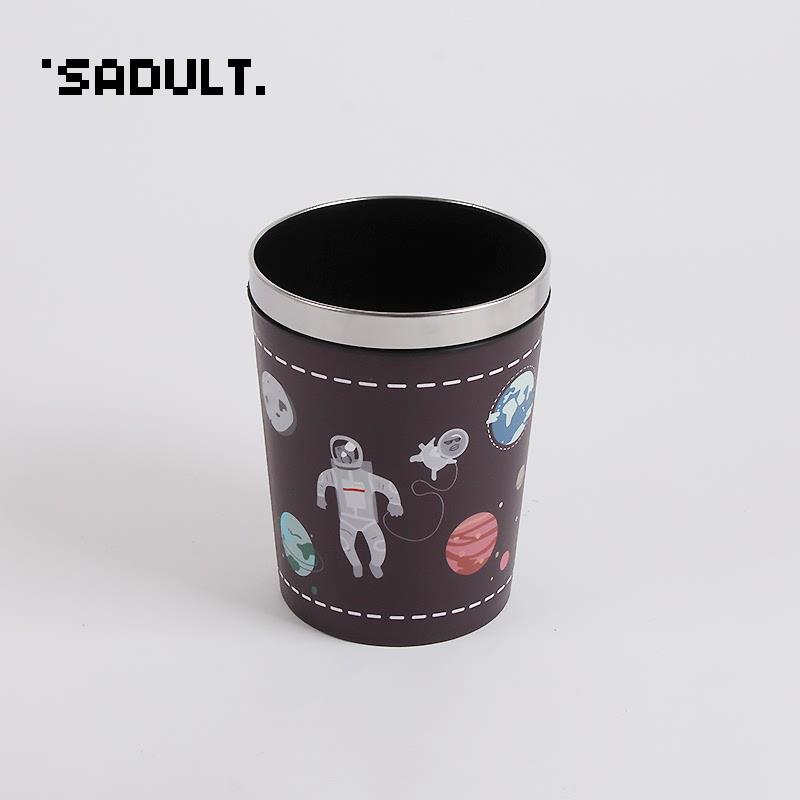 创意可爱宇航员卧室客厅厕所卫生间家用厨房垃圾桶带压圈无盖大号