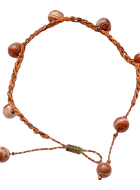 一条路 一排树 手工编织天然石原创手链秋天新款简约ins风北柠纪