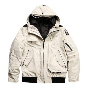 可拆卸内胆连帽真皮羽绒服男多功能休闲运动登山滑雪服黄牛皮皮衣