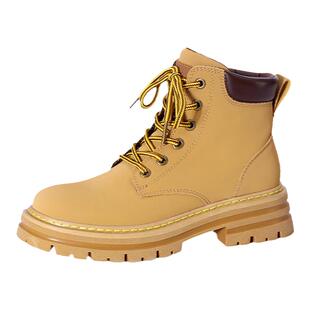 达芙妮大黄靴马丁靴女2025女鞋踢不烂登山鞋靴子女春秋工装短靴女