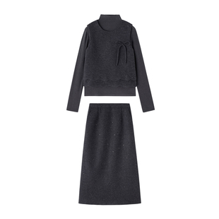 马甲三件套半身裙春装女款2026年新款减龄套装超火穿搭一整套春秋