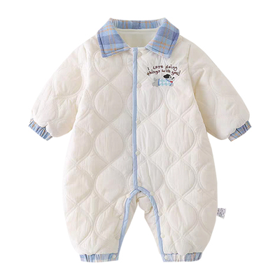 婴儿夹棉连体衣冬装棉服外出服