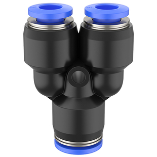 气动8mm软管快插Y型变径三通PY4/6/8/10/12/14/16mm气管快速接头