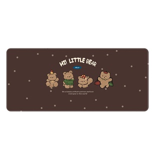 美拉德小熊鼠标垫超大复古办公桌垫宿舍电脑垫可爱耐脏奶咖宿舍垫