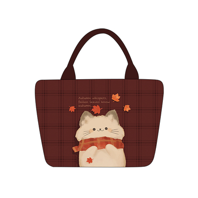 尼睿格纹猫咪简约百搭手提包