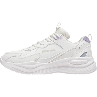 361女鞋运动鞋女秋冬款皮面保暖休闲鞋白色厚底老爹鞋女士跑步鞋