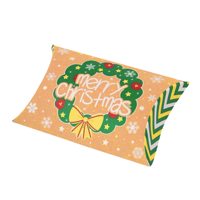 新圣诞节糖果盒牛皮纸盒小号枕头盒饼干包装盒小朋友分发零食diy