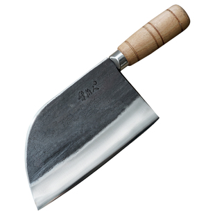 掌厨人锻打弹簧钢斩切两用圆头菜刀锋利家用切肉斩骨商用厨师专用