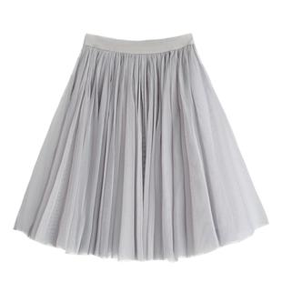 秋冬季新款网纱裙2025半裙蓬蓬裙短裙灰色半身裙子中裙女裙子黑色