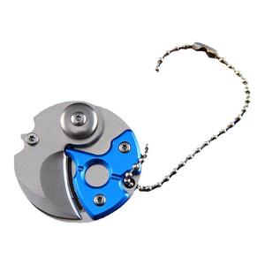 户外迷你折叠刀硬币刀圆形便携钥匙扣拆快递小刀不锈钢随身水果刀