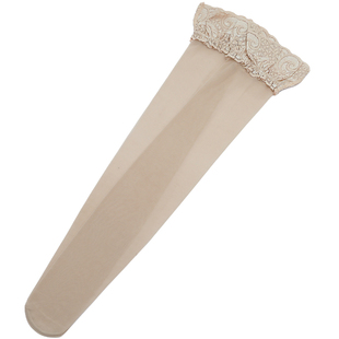 浪莎长筒丝袜女士薄款蕾丝花边大腿性感肉色夏季白色高筒过膝丝袜