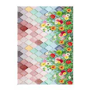 家用入户门口田园风格地垫玄关进门门厅阳台满铺蹭土花草脚垫地毯