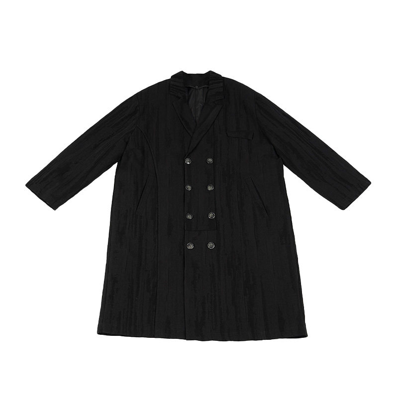 No sense无感官&浮游野人 复古肌理风衣内胆可拆卸保暖黑棉服外套