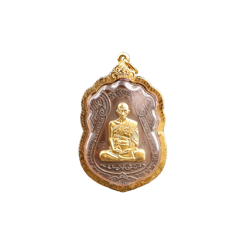泰国正品龙婆瑞2559年舍玛金面自身 早期自身 金壳 带萨玛空卡