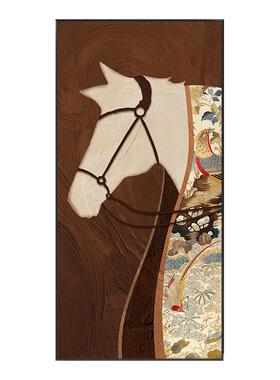 现代轻奢玄关装饰画入户正对门寓意好走廊尽头挂画中古风客厅壁画