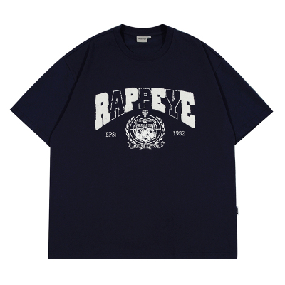 RAPPEYE夏季毛巾绣全棉情侣短袖