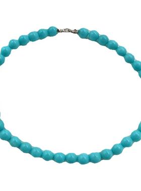 母贝珍珠仿绿松石色锁骨项链