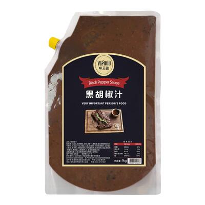VIPOOD黑胡椒汁1kg商用黑椒汁牛排酱黑胡椒酱烤肉酱拌饭酱汁