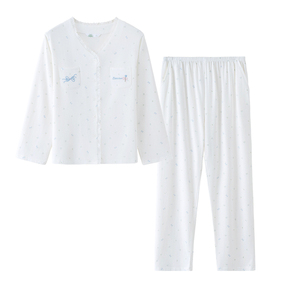 莫代尔碎花睡衣套可爱长袖家居服