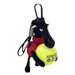2026爆款天选黑马网球包挂件毛绒公仔红色钥匙扣新年礼物玩偶马年