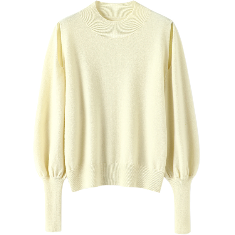 启超怦然心动！新款半高领100%纯山羊绒衫女纯羊绒毛衣针织衫秋冬