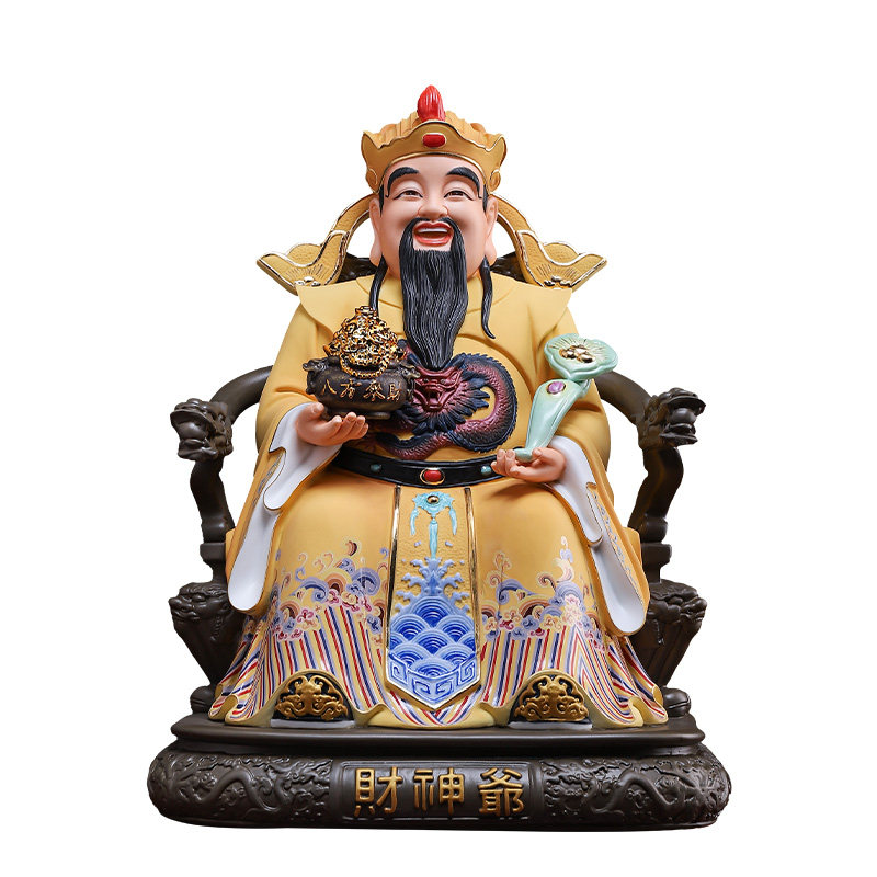 陶瓷财神爷佛像摆件供奉店铺开业