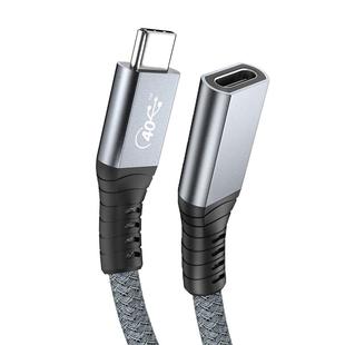 雷电4/5延长线Typec弯头公母线USB4.0公对母USB-C加长适用雷雳3全功能显卡拓展坞投屏快充80Gbps公转母数据线